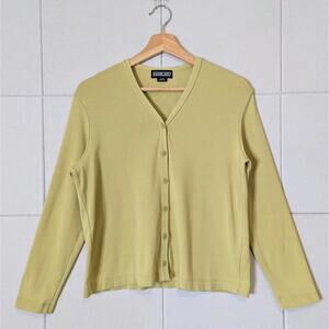 Vintage 90s Lands' End 100% cotton minimalist V-neck cardigan
